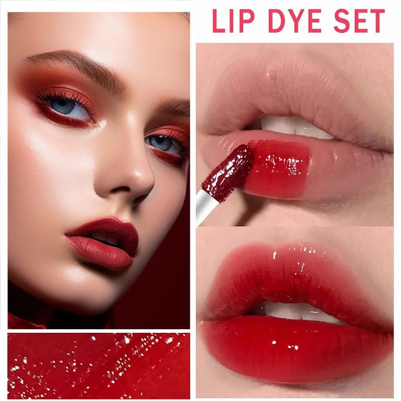 Miniling 6 Colors Lip Tint Stain Korean Lip Gloss Set, Plumping Lip Tint Mini Liquid Lipstick, Multi-Use Cheek and Lips, Long lasting Waterproof, Non-Stick Cup, Tinted Lip Makeup - Image 3